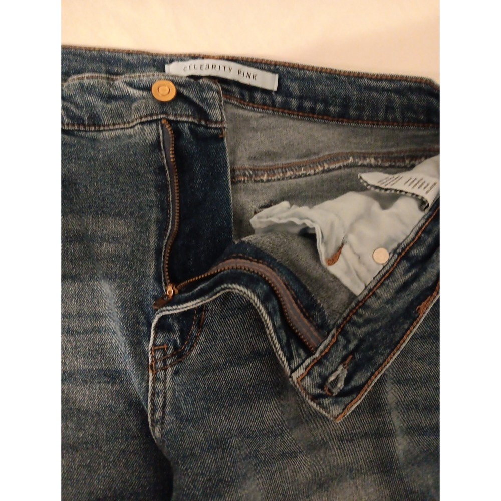 Celebrity Pink Women's Jeans Sz. 11/30 Straight Leg Faded Stretch Blue Denim - Picture 6 of 11